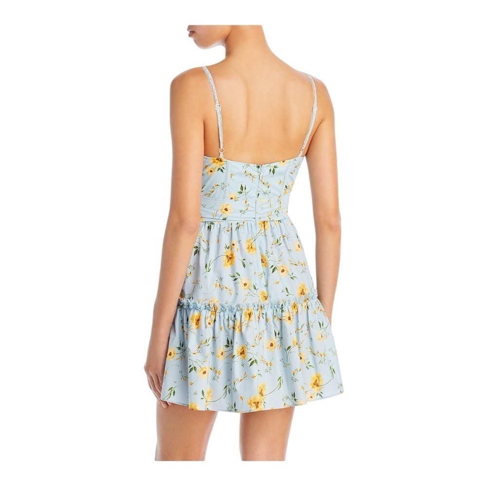 Aqua Floral Print Bustier Mini Dress - 100% Exclusive - Picture 2 of 6